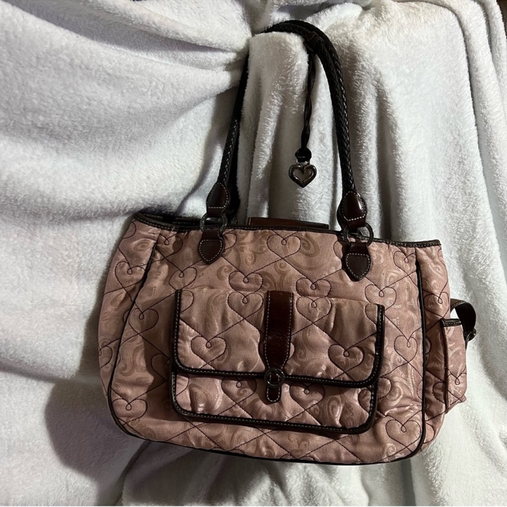 Vintage Brighton Aileen Heart Quilted Fabric Tote Bag